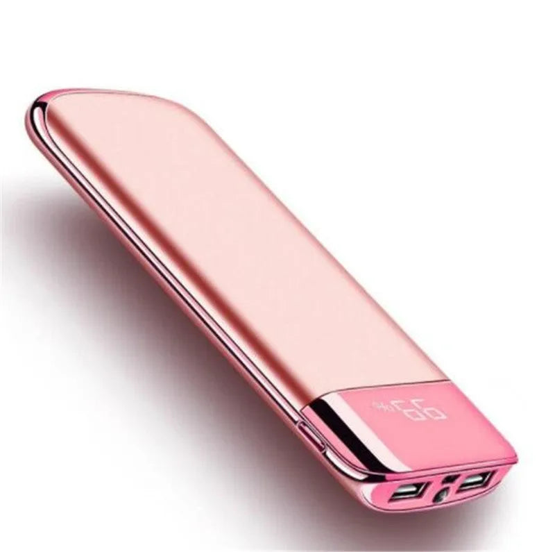 Portable LCD display power bank with 20000 mAh capacity in multiple colour options