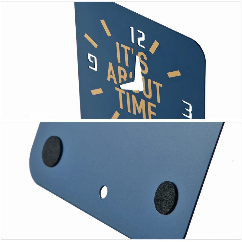 Set of 2 iron L-shaped bookends for desktop office and student bookshelf storage in Beige, Blue, Clock Blue, or Clock White.