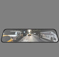 Black 12-inch rearview mirror car dash cam with touch screen and wide-angle lens