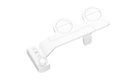 Pure white button-operated wash tool with removable nozzle and regional plumbing fittings.