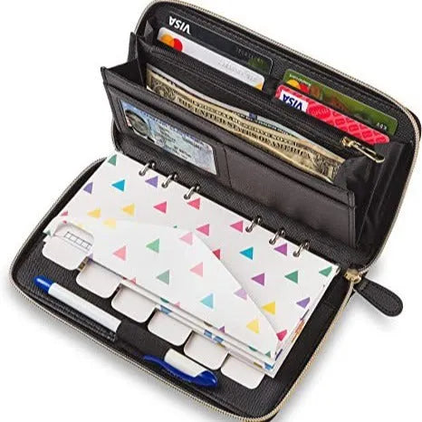 Slim PU leather anti-theft RFID blocking card holder wallet shown in multiple colour options.