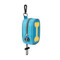 Compact polyester pet poop storage pouch with zipper, 9.5x5x5cm, hand-held rope, blue and black colours