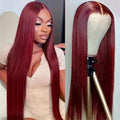 Women's front lace wig in high temperature fibre, black colour, 16 inch length