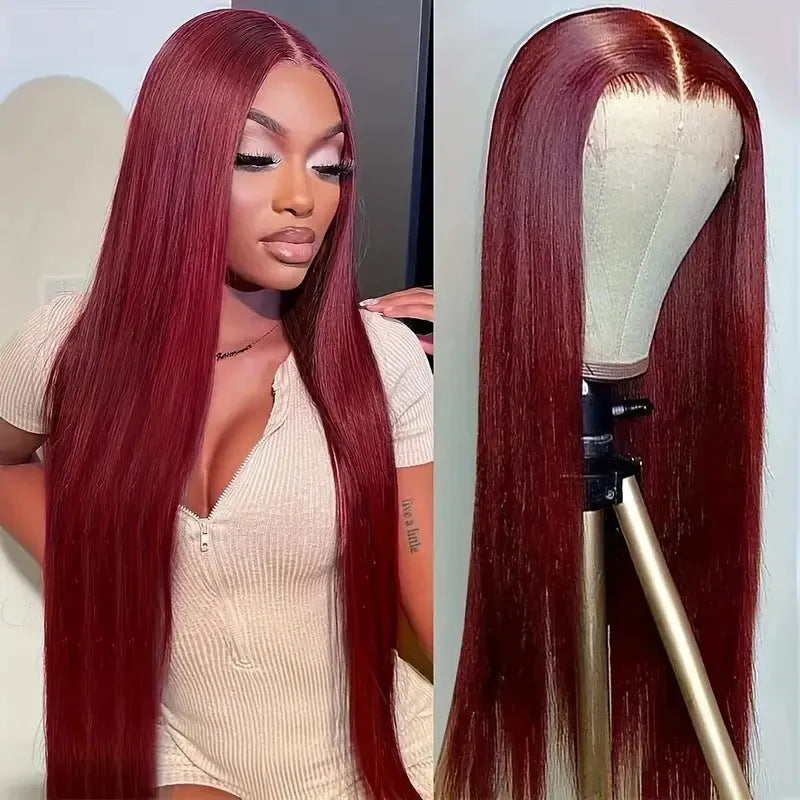 Women's front lace wig in high temperature fibre, black colour, 16 inch length