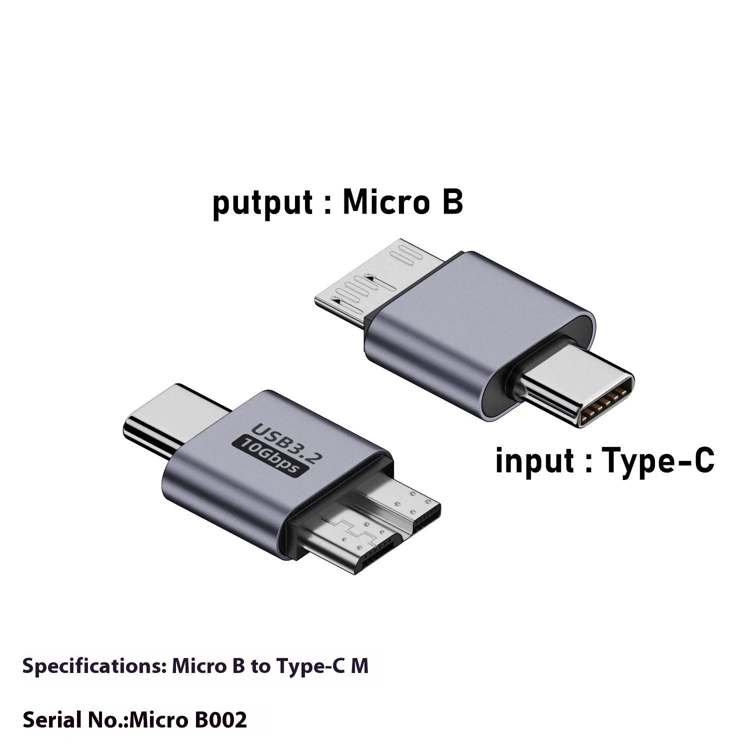 USB AM male to Micro-B male adapter for connecting legacy devices