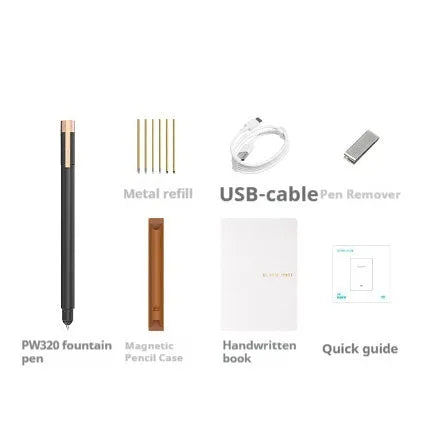 Huion Note X10 smart digital book business meeting notepad in Elk Brown with PW320 pen and USB-C cable