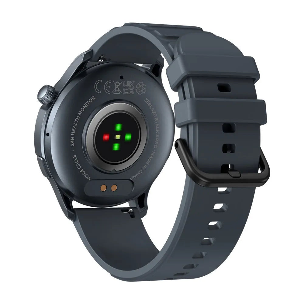 Btalk 3 Pro smart watch in blue, grey, or pink colours showing AMOLED screen and compact case