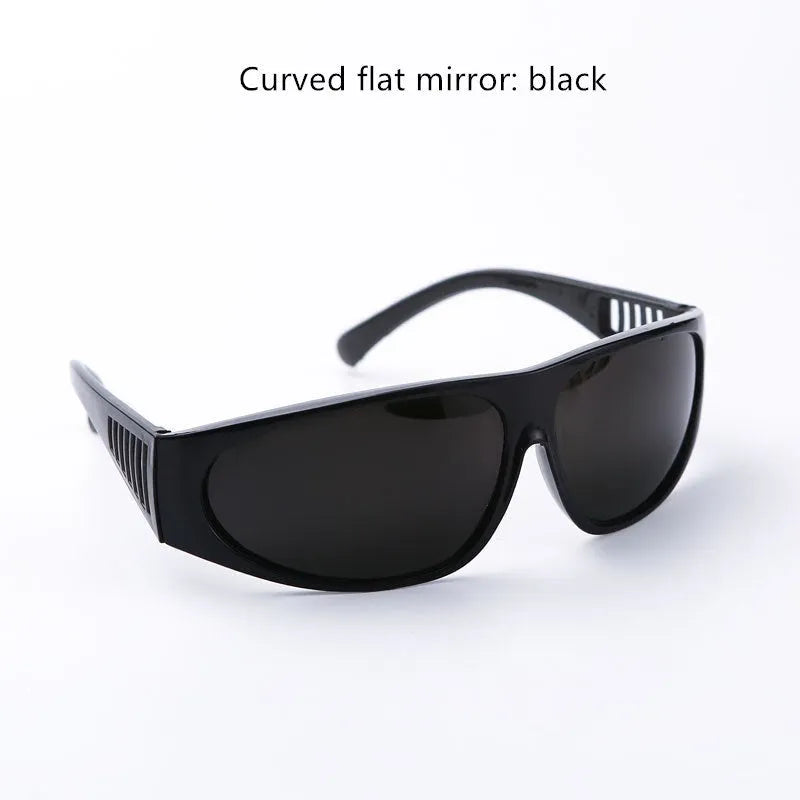 Men's protective glasses with polycarbonate flat lenses, anti-glare and anti-dust, black frame