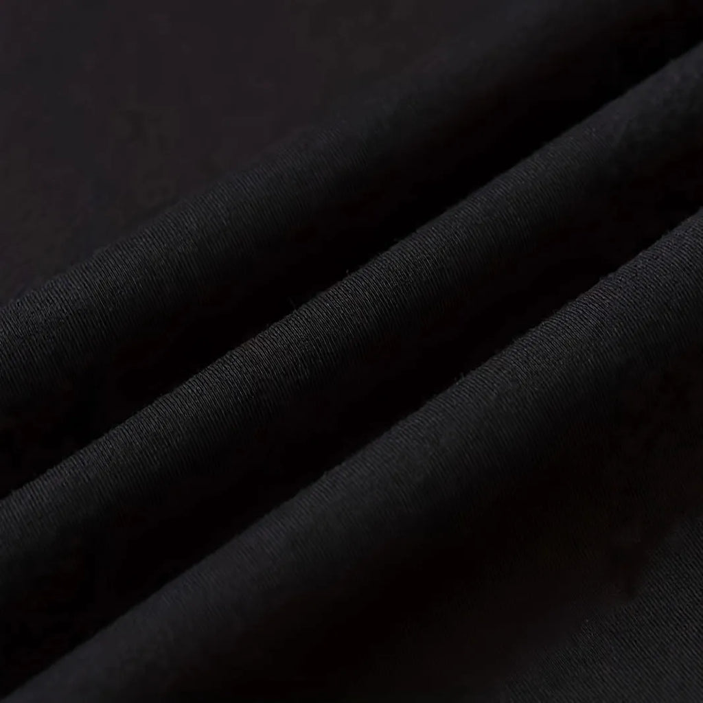 Men's loose fit short sleeved cotton T-shirt in black, apricot, navy blue or dark grey, sizes S to XXXL