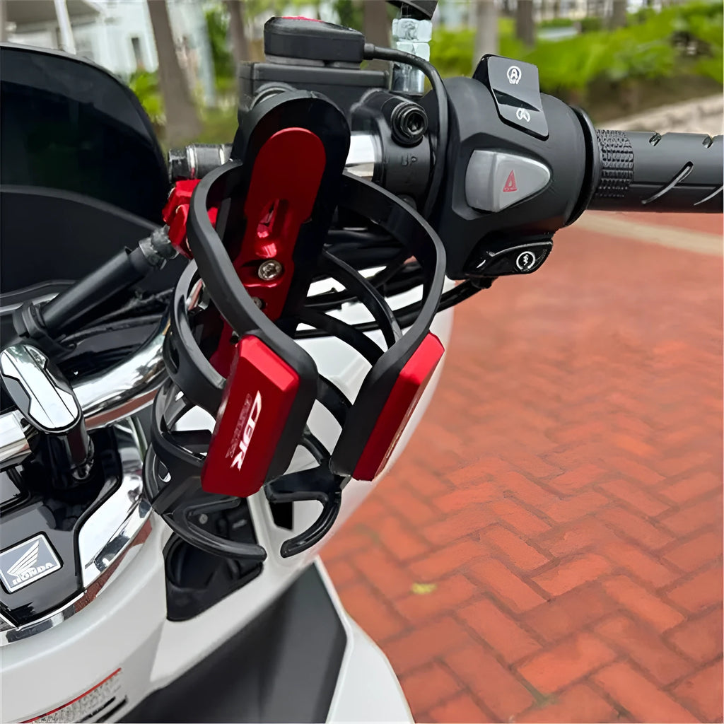 Modified bumper water bottle cage for Honda X-ADV scooter in one of six colours.