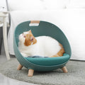 Plastic cat nest for small dogs in moss green colour, smooth surface and easy to clean