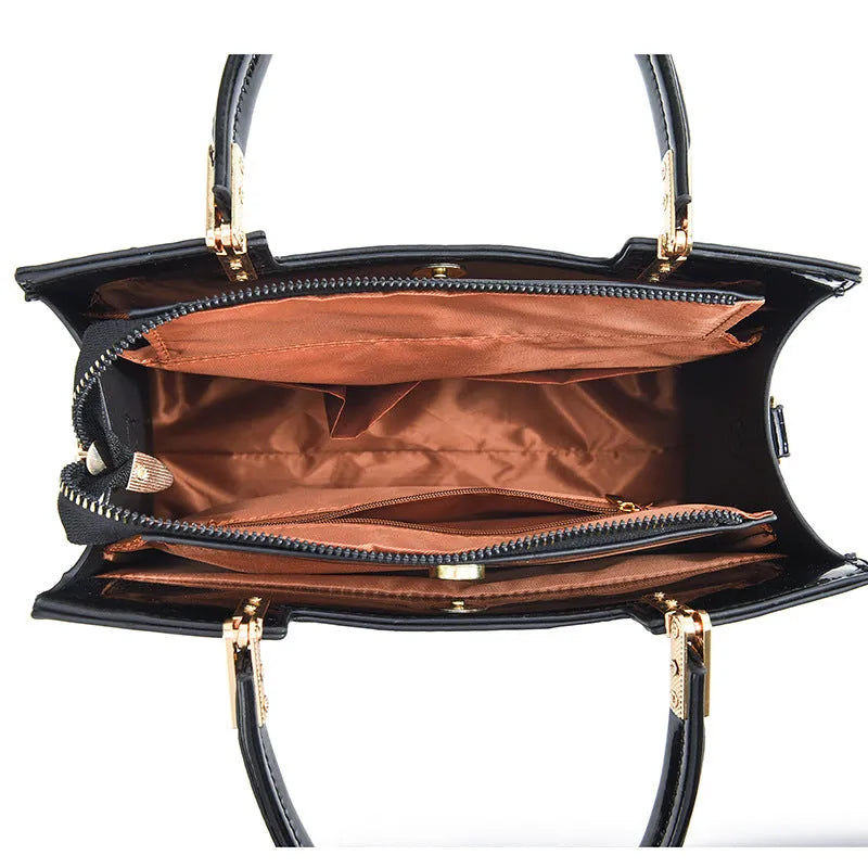 Women's one-shoulder PU handbag in horizontal square shape with medium hard construction