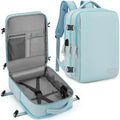 Water repellent travel backpack in black made from polyester fibre, with single main compartment, for business use