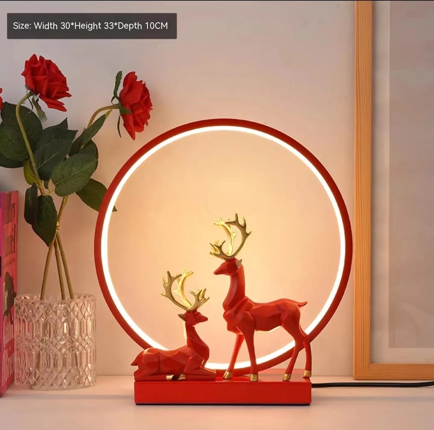 Modern bride dowry lamp in noble gold colour with remote control for wedding gifts