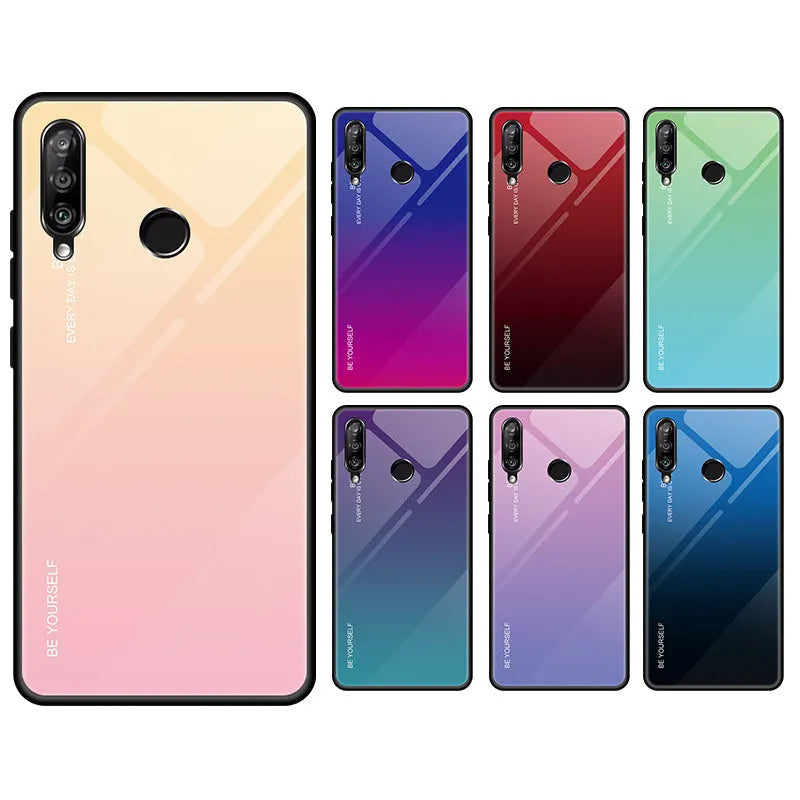 Gradient glass phone case for Huawei Enjoy 10s in starry sky colour, TPU PC construction, back cover style