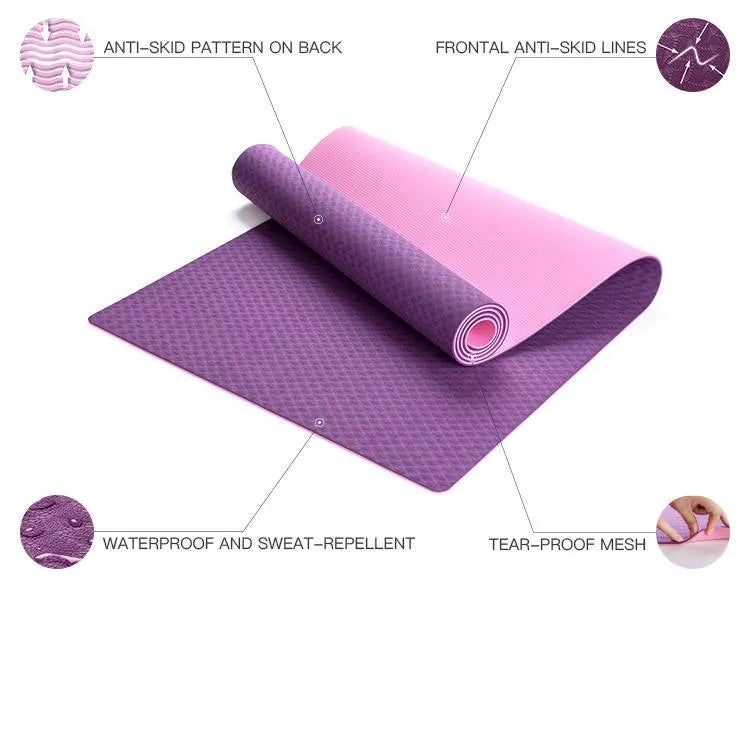 Tasteless antiskid yoga towel 183cm x 61cm in green, pink or purple for yoga fitness dance