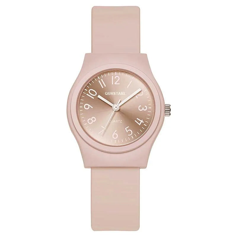 Casual digital quartz silicone children's watch in black with 9mm case and digital display