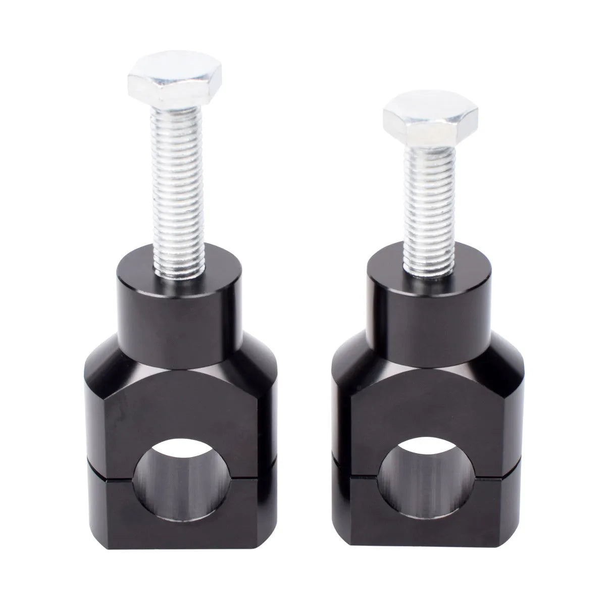 Pair of black aluminium 25mm universal motorcycle handlebar riser codes