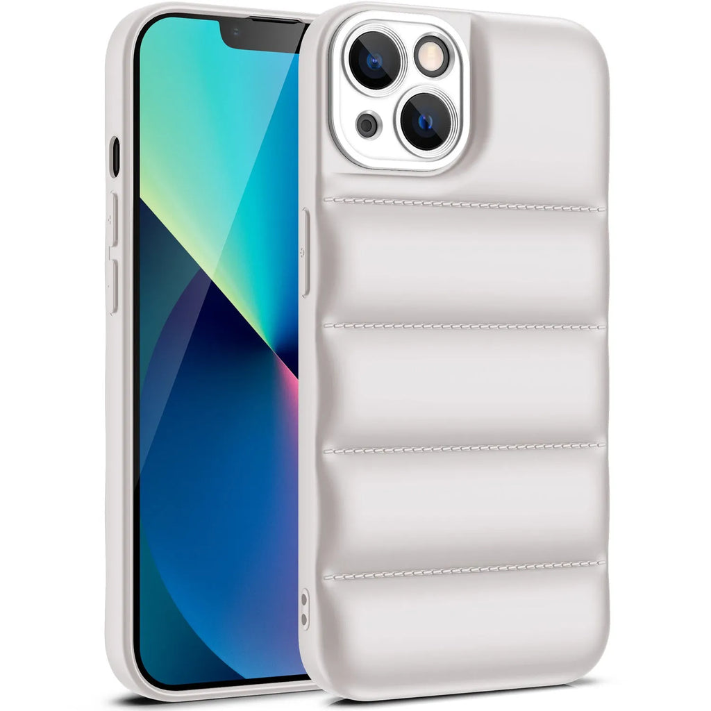 TPU iPhone protective back cover case in solid blue colour, shown fitted to an iPhone model.