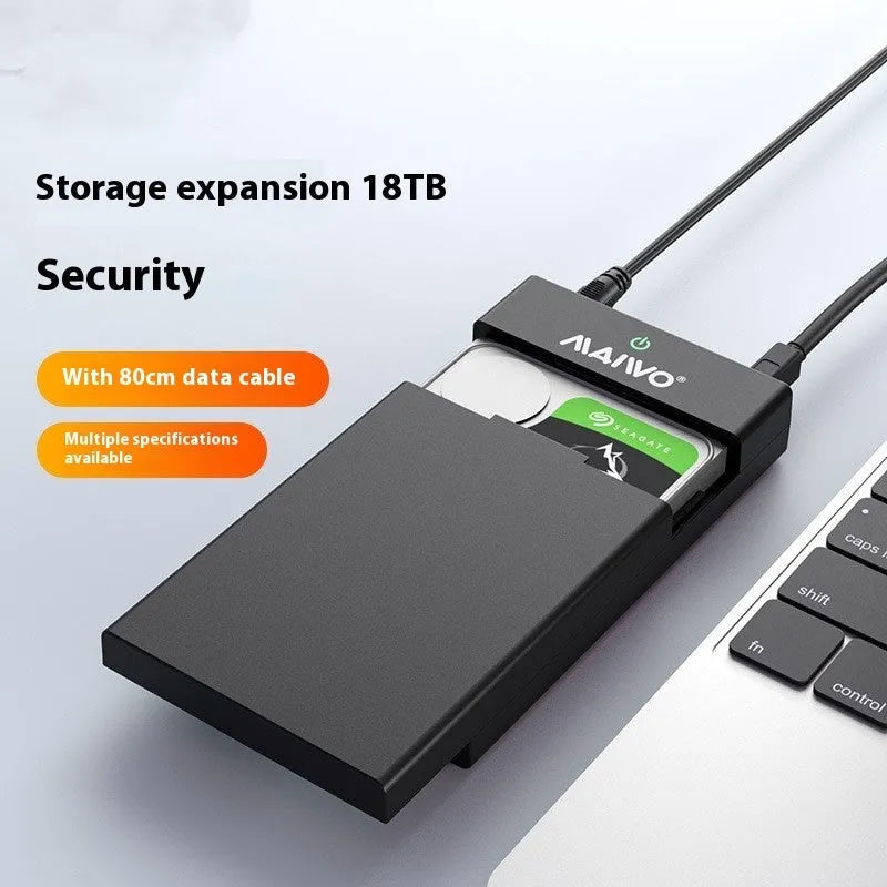 USB 3.0 hard disk enclosure for 3.5-inch SATA drives with sliding cover design