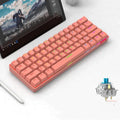 Wireless dual-mode Bluetooth mechanical keyboard with 61-key compact layout and monochromatic backlight