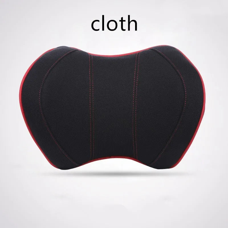 Car headrest with memory foam padding in black fabric cover for driving comfort