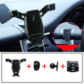 Wireless charging navigation car phone stand gravity linkage holder in black for Porsche alloy carbon fibre ABS