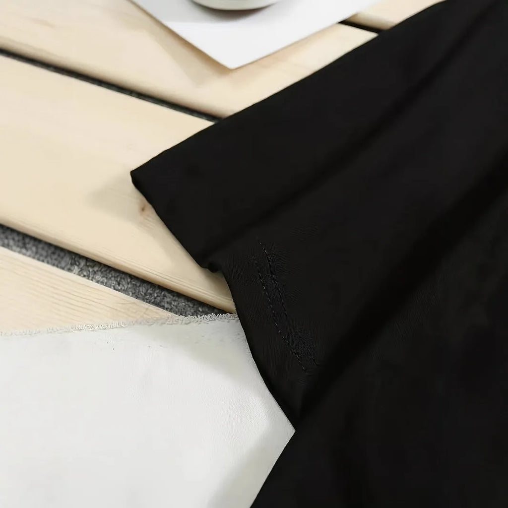 Men's loose fit short sleeved cotton T-shirt in black, apricot, navy blue or dark grey, sizes S to XXXL