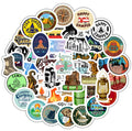 50 outdoor camping graffiti stickers, travel series PVC decals about 7cm, Go Camping pattern, model YT38