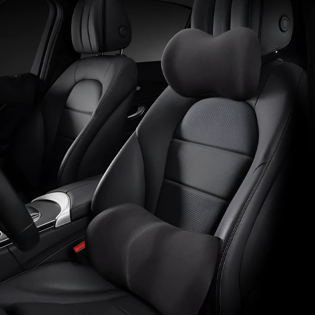 Summer driving headrest pillow and lumbar support pillow set in five colour options