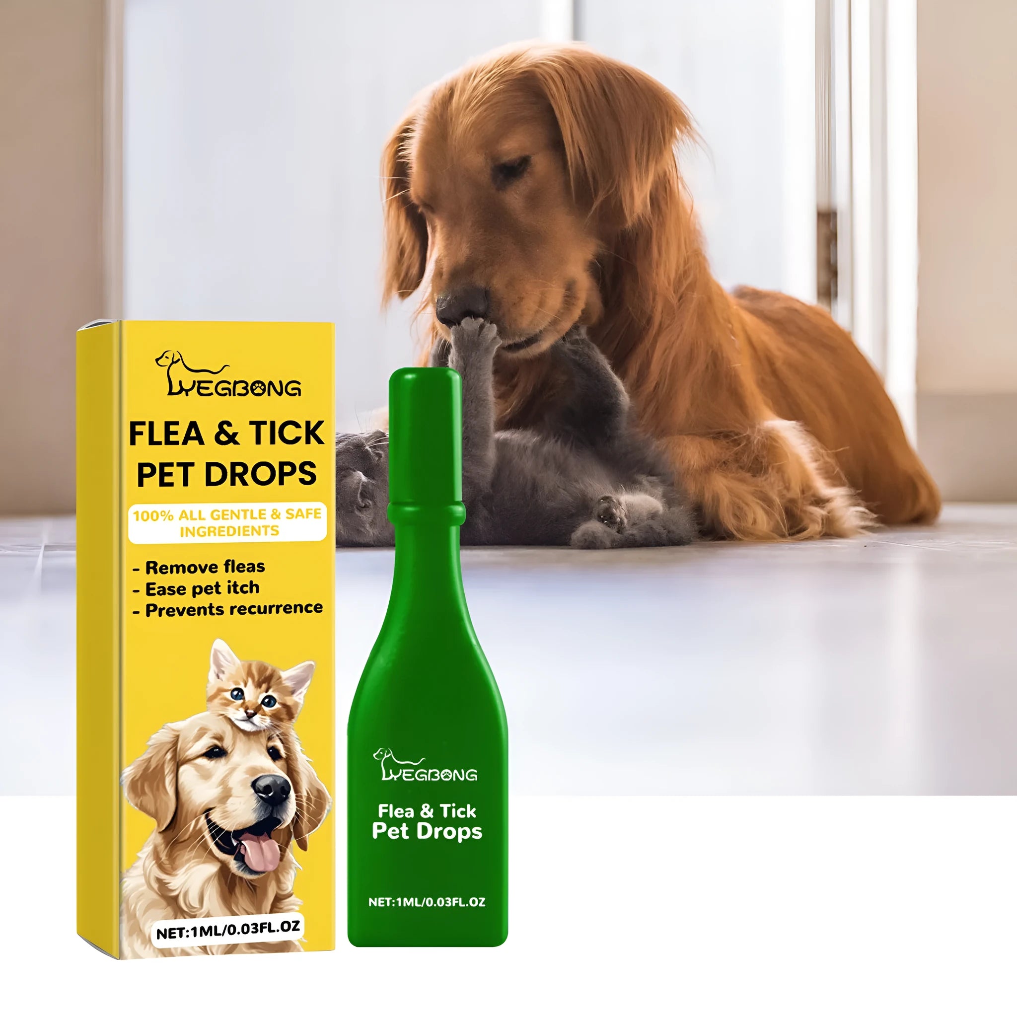 1ml dog insect repellent drops for fleas lice ticks with mugwort and arnica extracts