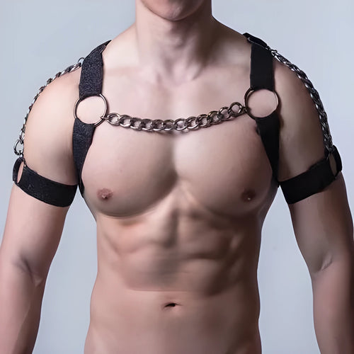 Adjustable elastic belly band binding corset in black with metal chain closure for waist shaping, specification YLM-123