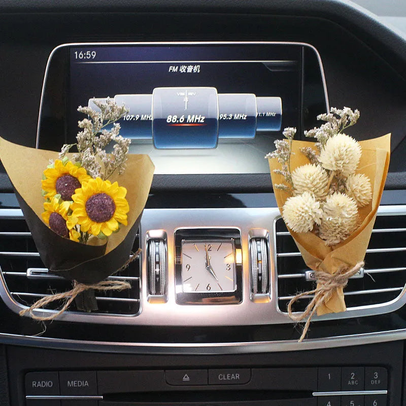 Mini dried flower bouquet for car air vent in a selection of colours and styles