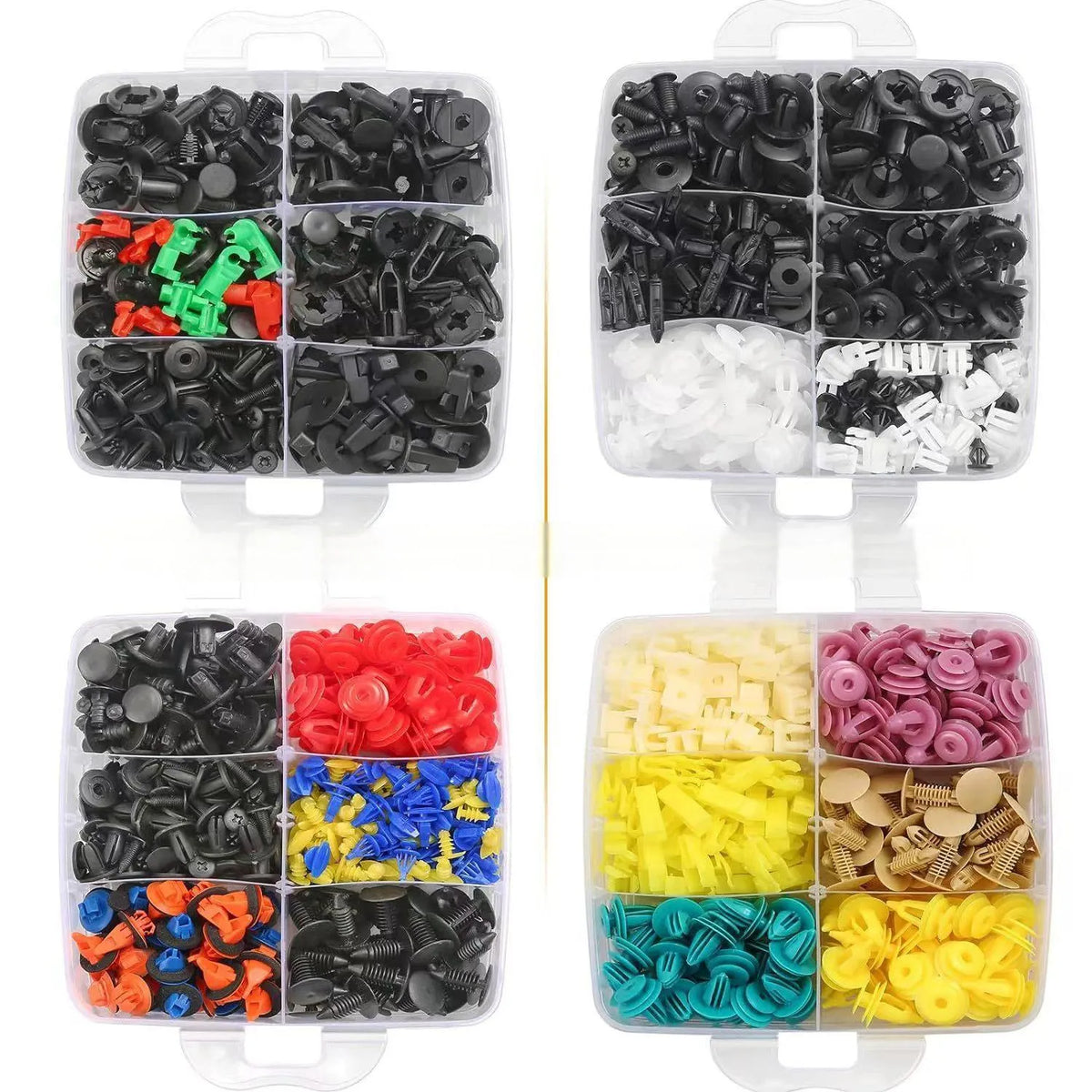32 kinds car expansion screw kit with PP fastener clips and bumper trim set