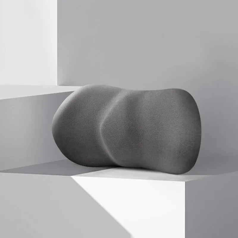 Car seat headrest pillow and lumbar support pillow set in multiple colour options for summer driving comfort
