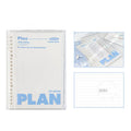A5 PVC notebook cover for spiral notebooks in white or blue colour options
