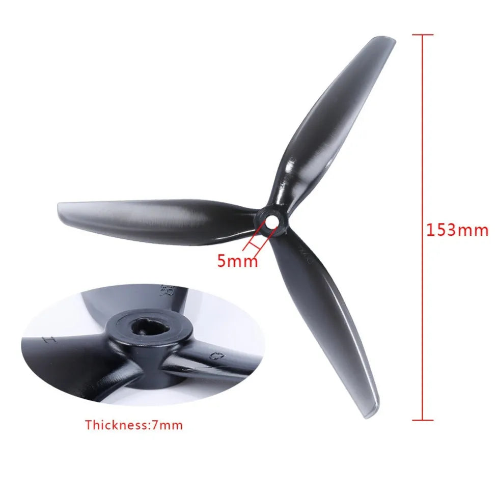 7-inch three-leaf crossing machine screw blade HQProp DP7X4X3 plastic RC propeller pair