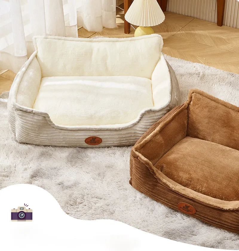 Universal four season dog cat kennel with removable cushion in coffee or white colour