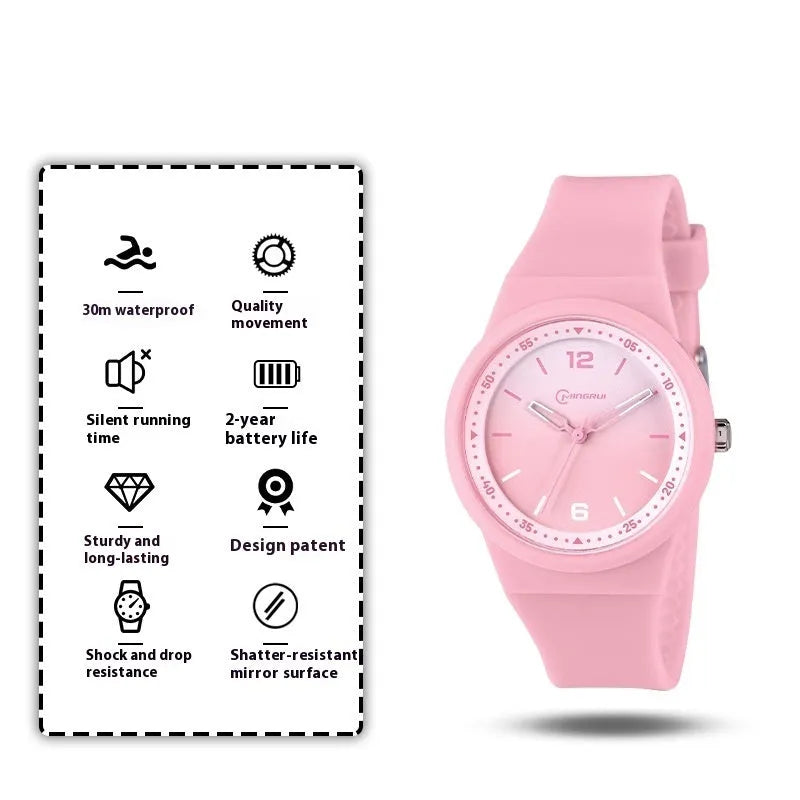 Children's quartz watch with 38mm dial and spiral crown in blue colour