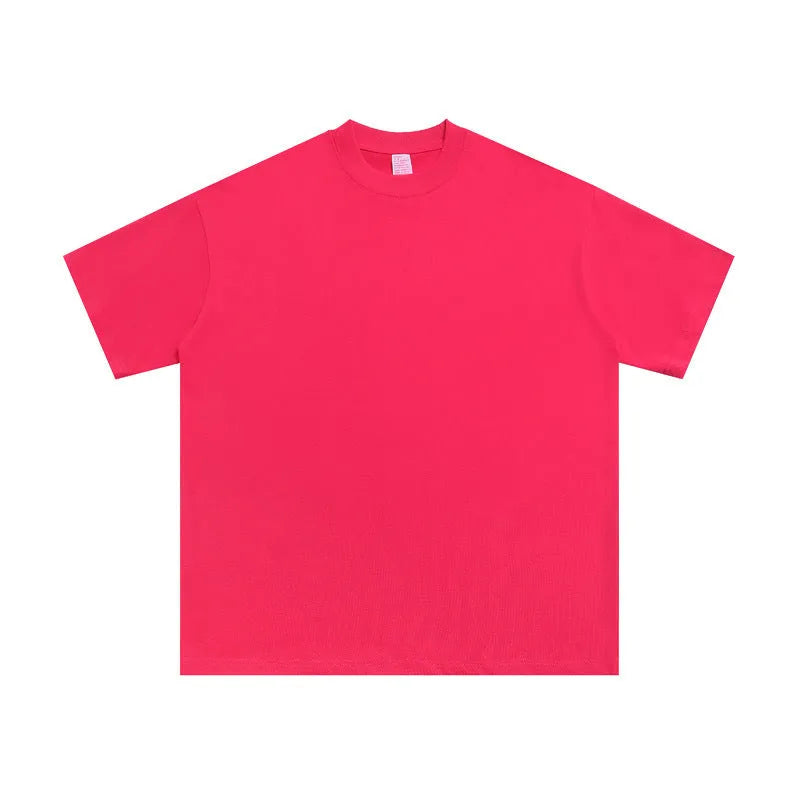 Loose fit pure cotton half sleeve pullover shirt showing colour options including fluorescent yellow and army green