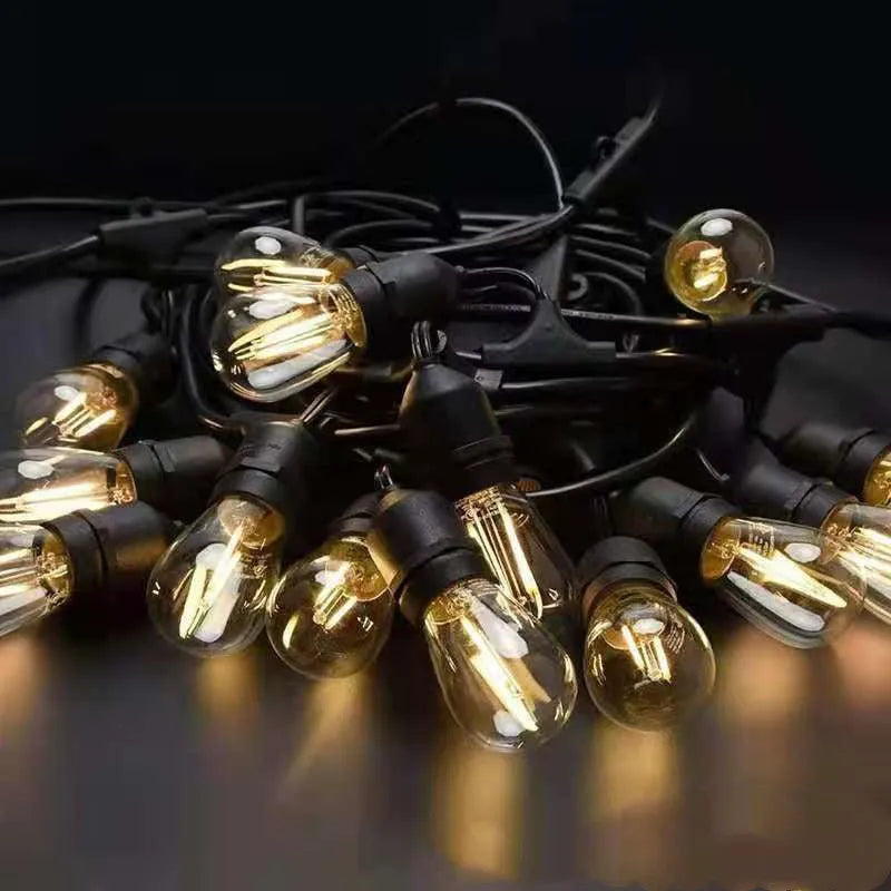 Multicolour string lights with PVC sheath and copper core, 6.8mm wire, for Christmas tree and outdoor use.