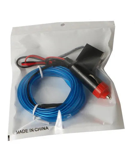LED interior mood light luminous line door slit light with 3m cable cigarette lighter drive 12V in ice blue or white