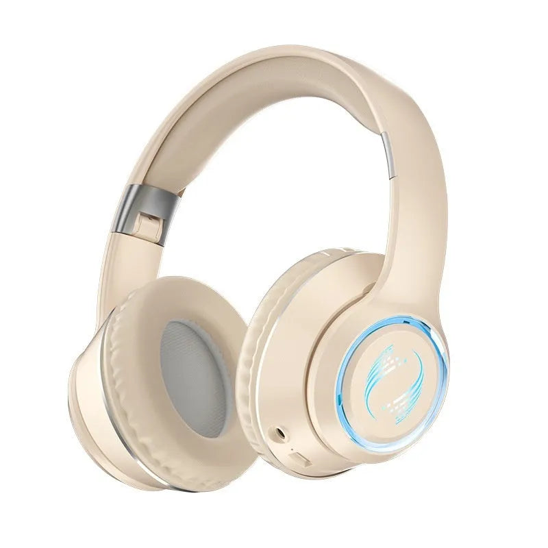Wireless Bluetooth headset with subwoofer, noise reduction, breathing light, silicone head-mounted, available in multiple colours