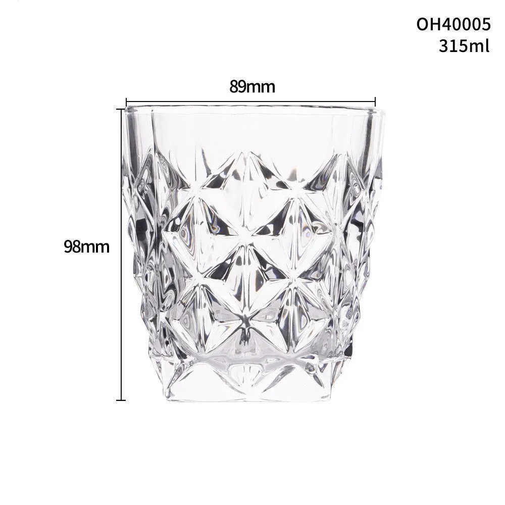 Crystal whiskey shot glass with thick bottom, shown in selected colour style.