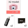 X2 HD mini cartoon digital camera for kids in silicone case with lanyard