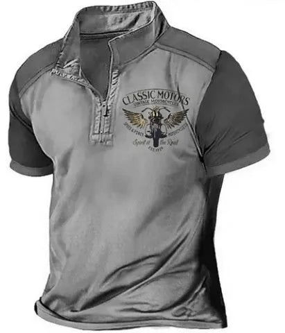 3D printed loose-fit golf polo shirt in polyester bird eye cloth showing detailed pattern and pullover style