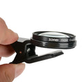 Smartphone macro photography lens with aluminium alloy frame and clip attachment