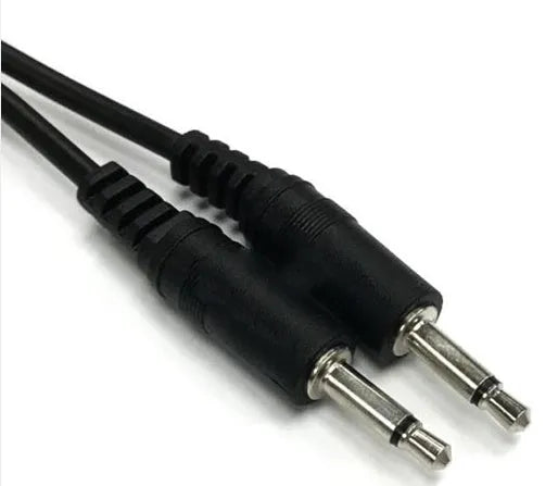 1 metre long black 3.5 mm stereo audio extension cable with male plug and female socket