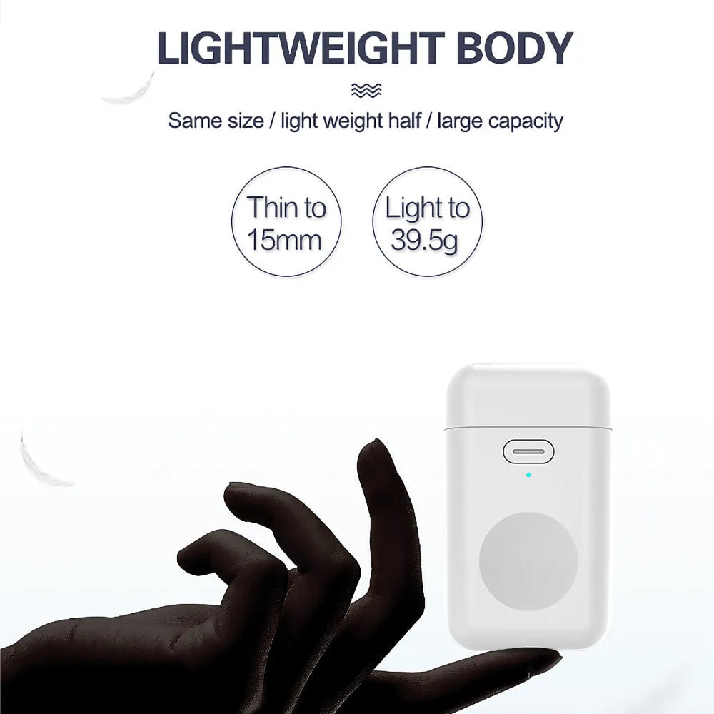 White wireless magnetic portable charger power bank for Apple Watch next to a watch