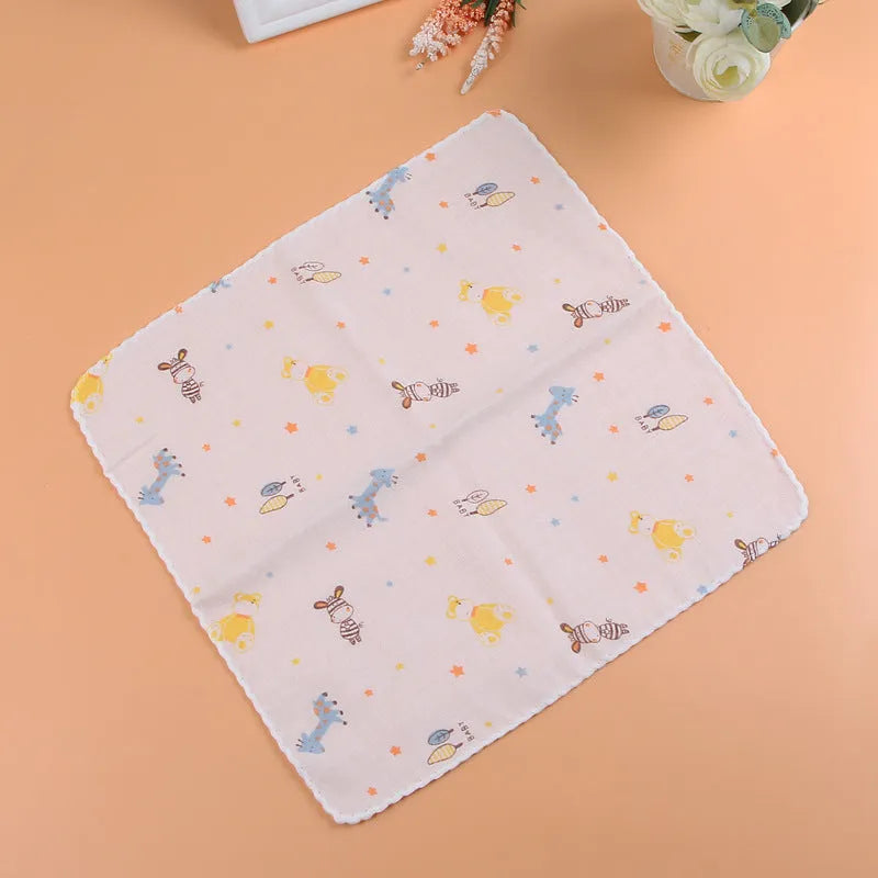 Baby gauze saliva towel in pure cotton, double layer, 29cm size, light beige